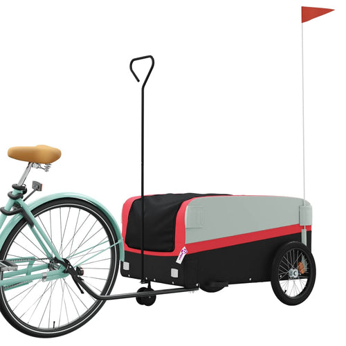 Cykelvagn svart och röd 45 kg järn