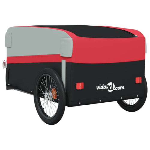 Cykelvagn svart och röd 45 kg järn