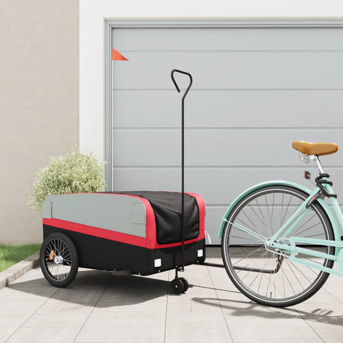Cykelvagn svart och röd 45 kg järn