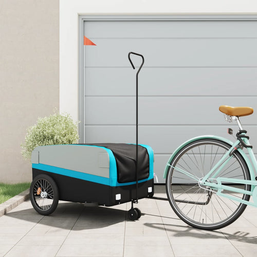 Cykelvagn svart och blå 45 kg järn