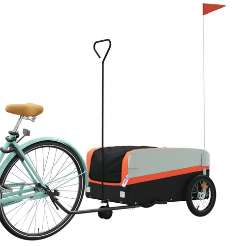 Cykelvagn svart och orange 45 kg järn
