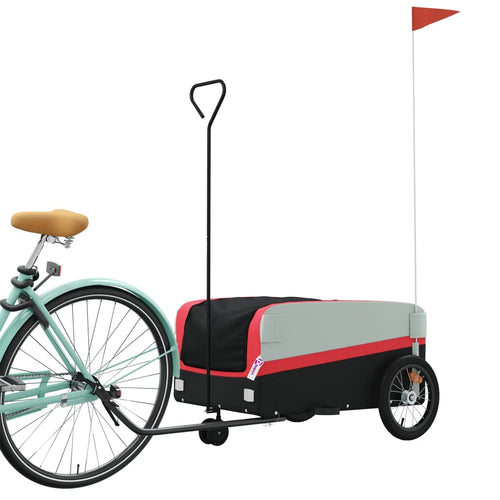 Cykelvagn svart och röd 45 kg järn