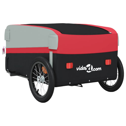 Cykelvagn svart och röd 45 kg järn
