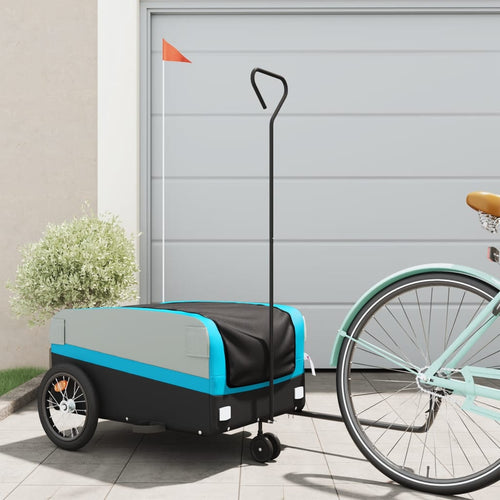 Cykelvagn svart och blå 45 kg järn