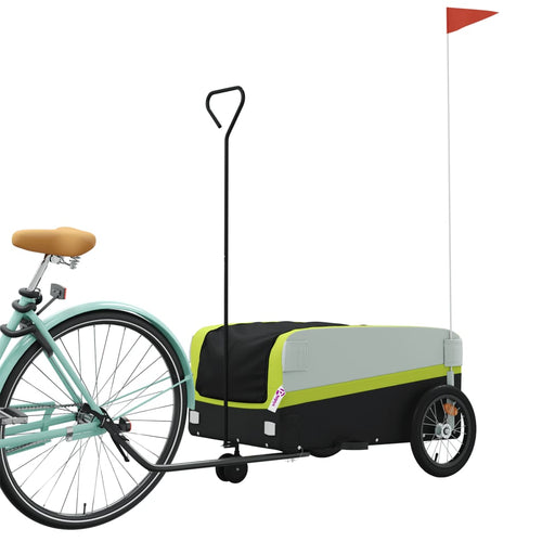 Cykelvagn svart och grön 45 kg järn