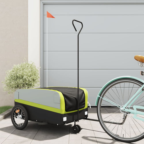 Cykelvagn svart och grön 45 kg järn
