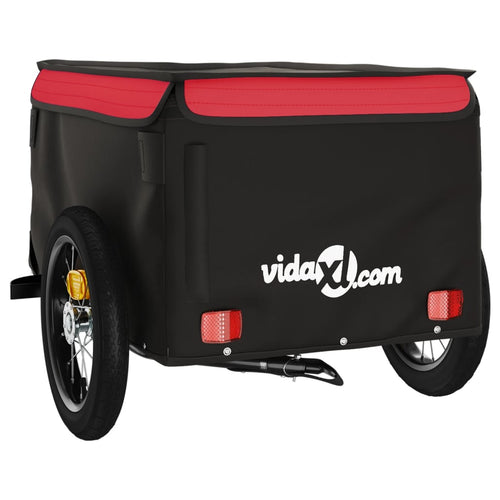 Cykelvagn svart och röd 30 kg järn