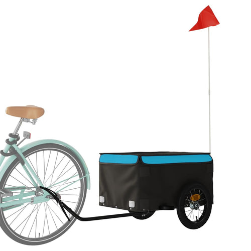 Cykelvagn svart och blå 30 kg järn
