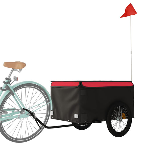 Cykelvagn svart och röd 45 kg järn