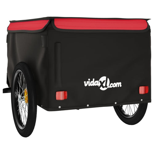Cykelvagn svart och röd 45 kg järn