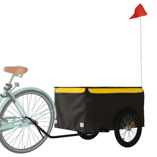 Cykelvagn svart och gul 45 kg järn