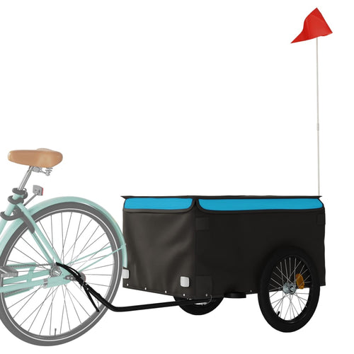 Cykelvagn svart och blå 45 kg järn
