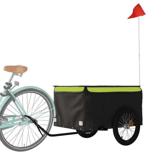 Cykelvagn svart och grön 45 kg järn