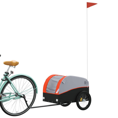 Cykelvagn svart och orange 30 kg järn
