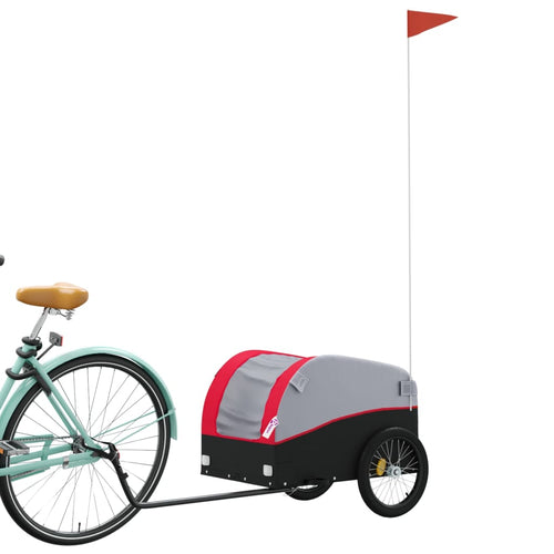 Cykelvagn svart och röd 30 kg järn