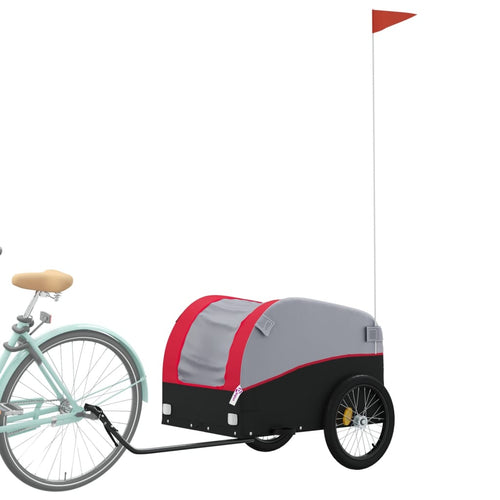 Cykelvagn svart och röd 45 kg järn