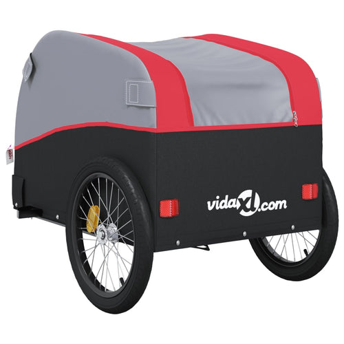 Cykelvagn svart och röd 45 kg järn