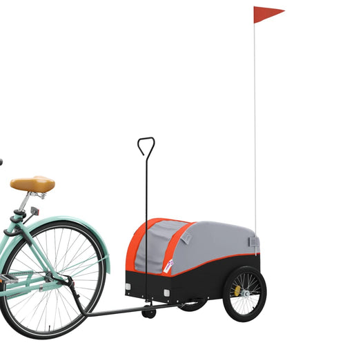 Cykelvagn svart och orange 30 kg järn