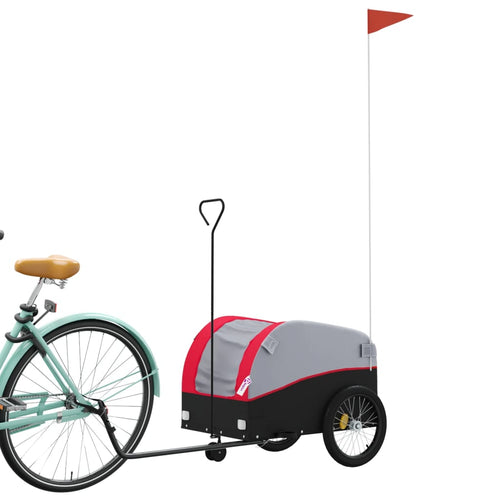 Cykelvagn svart och röd 30 kg järn