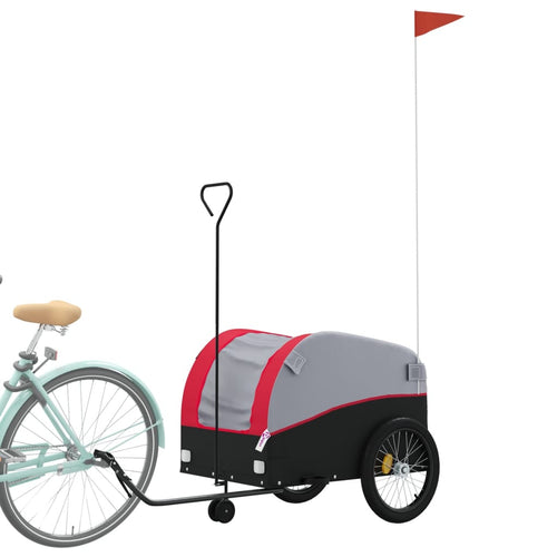 Cykelvagn svart och röd 45 kg järn