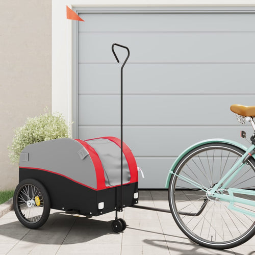 Cykelvagn svart och röd 45 kg järn