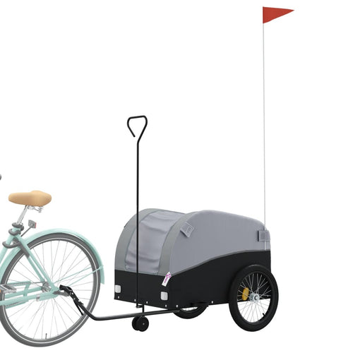 Cykelvagn svart och grå 45 kg järn