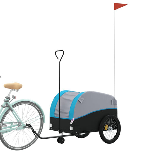 Cykelvagn svart och blå 45 kg järn