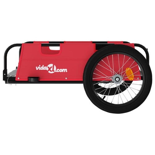 Cykelvagn röd oxfordtyg och järn