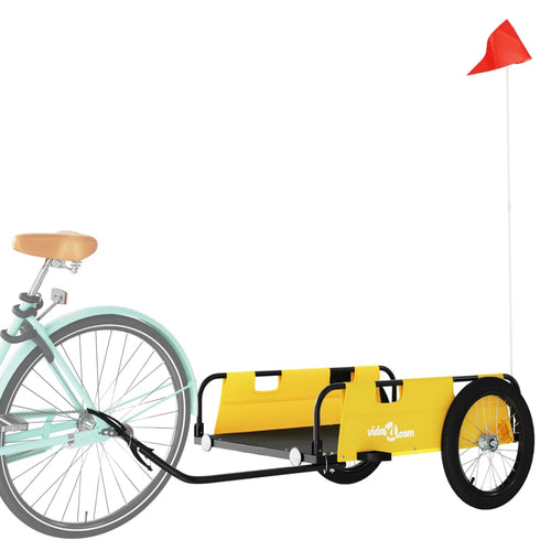 Cykelvagn gul oxfordtyg och järn